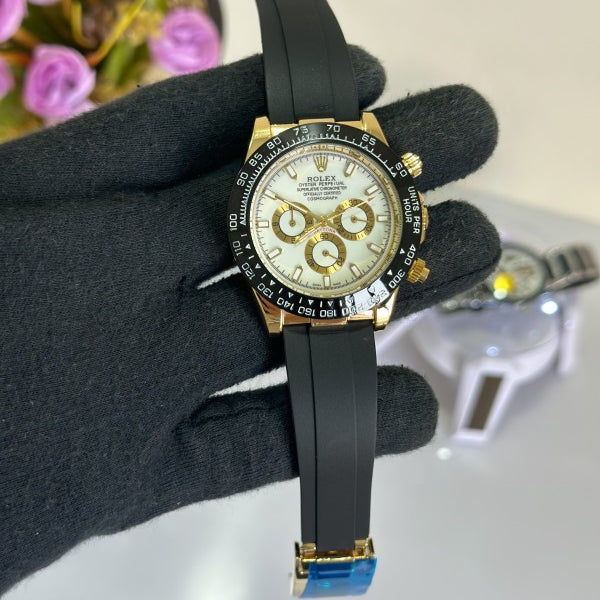 Daytona White & Gold Dial Multi Functional
